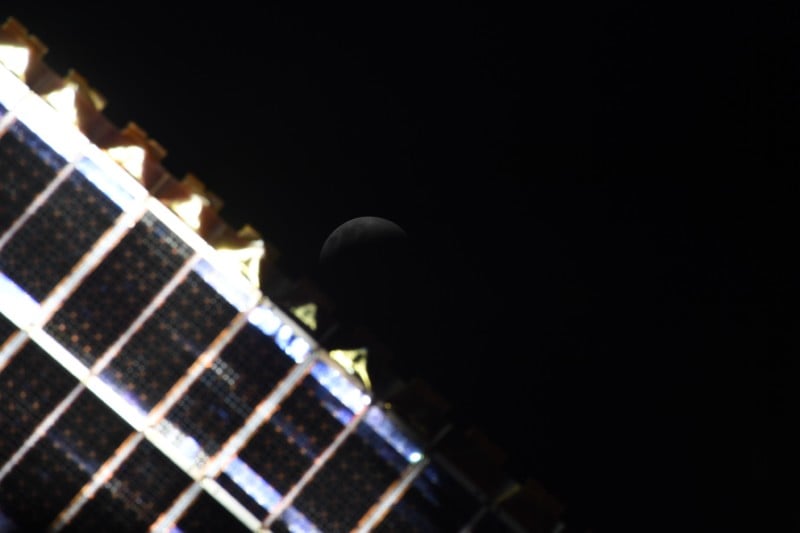Lunar eclipse from the ISS