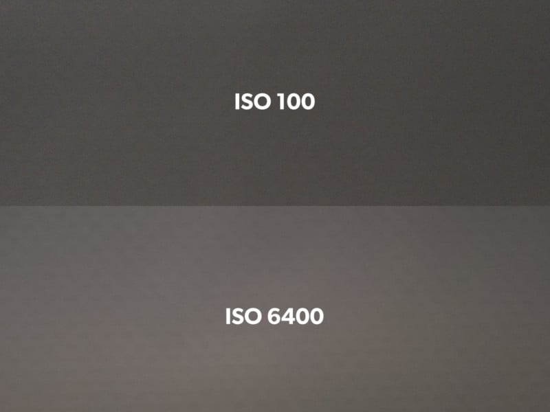 Sammenligning af ISO 100 og ISO 6.400.