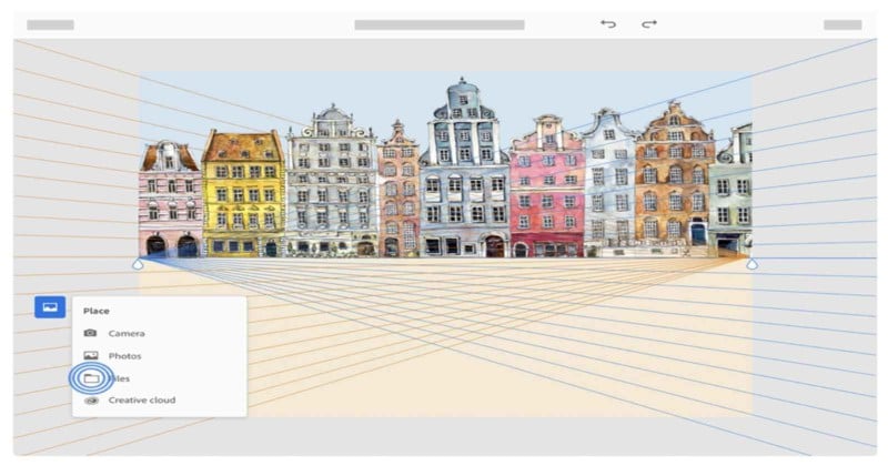 The grid perspective tool analyzes and overlays a grid for the proper perspective.