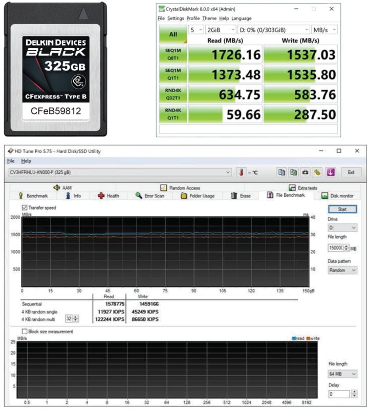 Delkin Black read and write performance