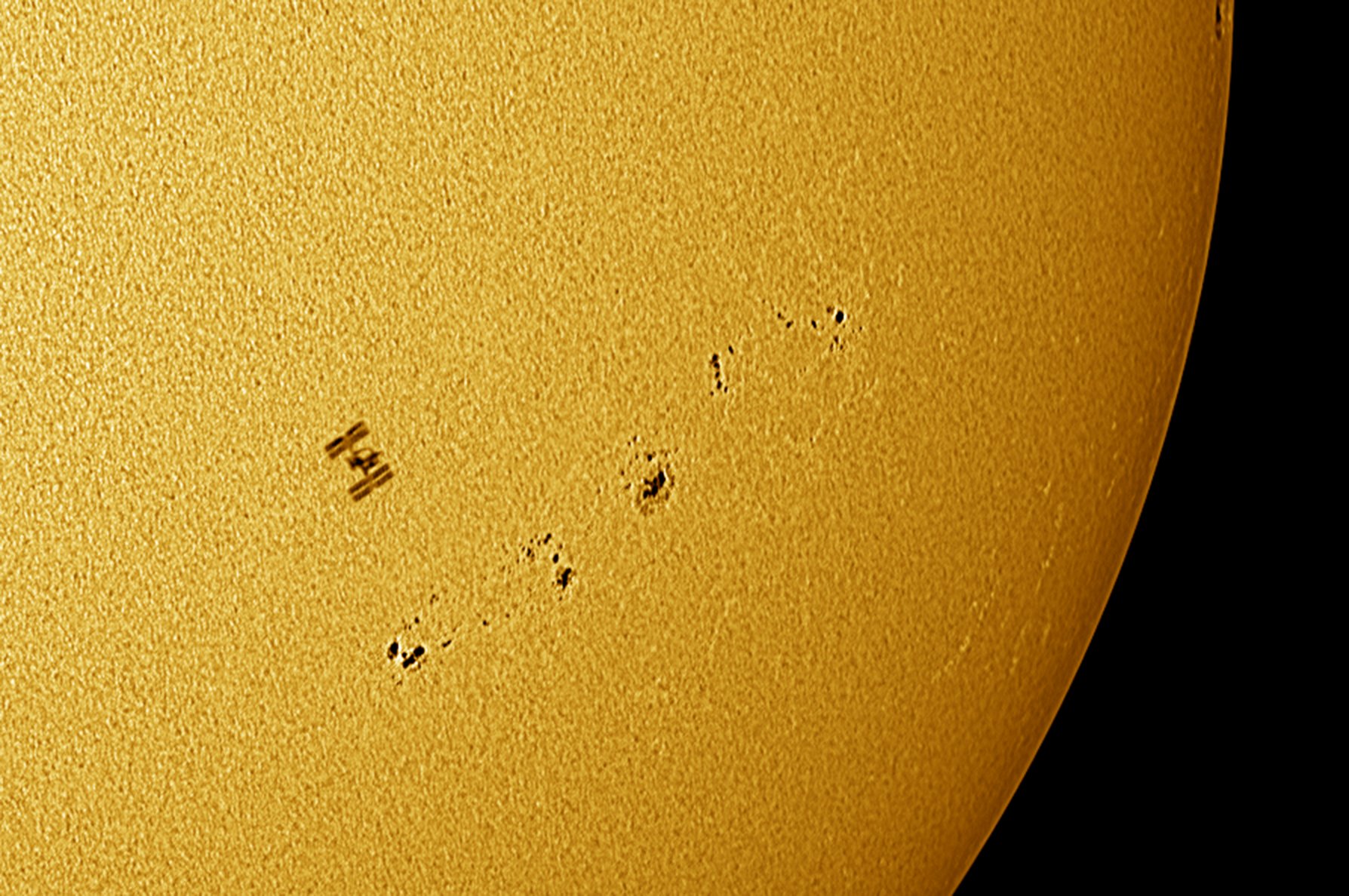 ISS passes in front of the sun