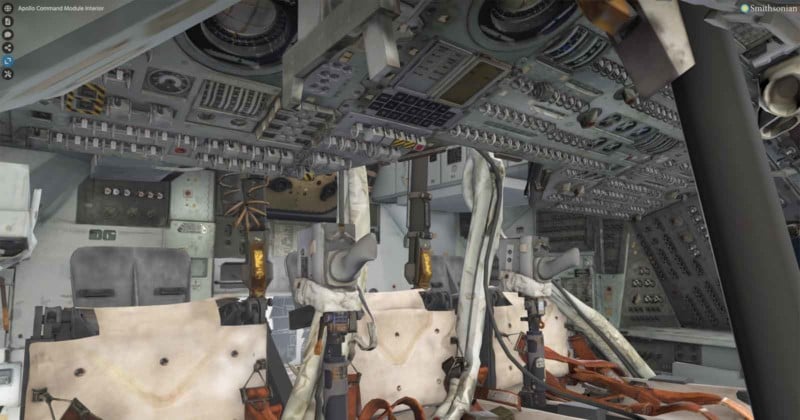 Escaneo interior del módulo de comando del Apolo 11.