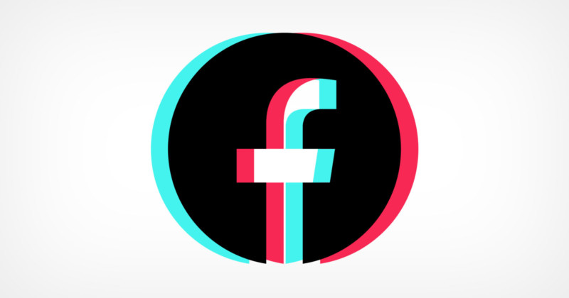 Facebook logo in tiktok style