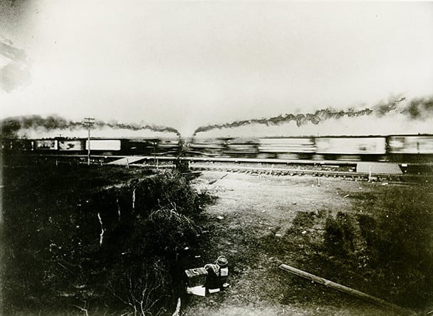 Historiske billeder af, hvornår tog med vilje blev kørt ind i hinanden07