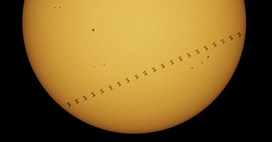 iss over the sun