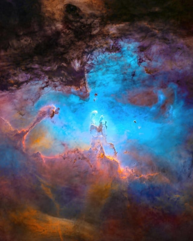 the eagle nebula from a garden