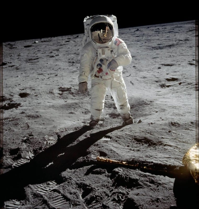 Buzz Aldrin on the moon