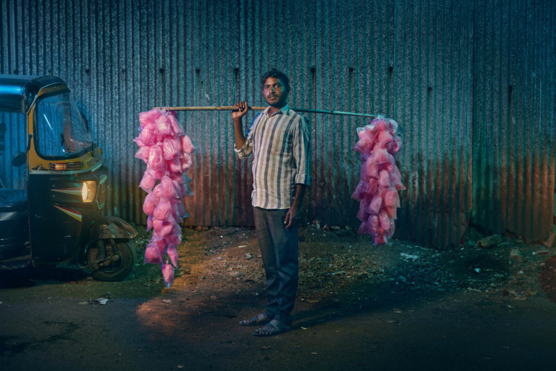 Mumbai candyfloss vendors