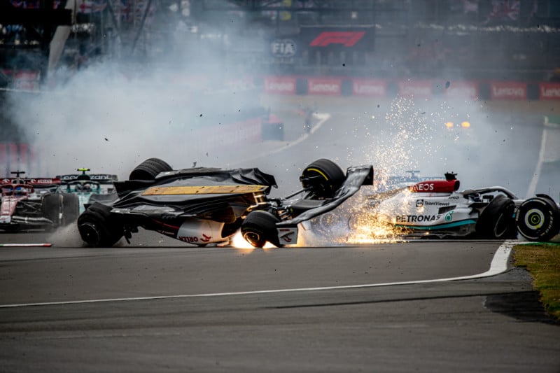 Zhou has a huge crash during the British F1