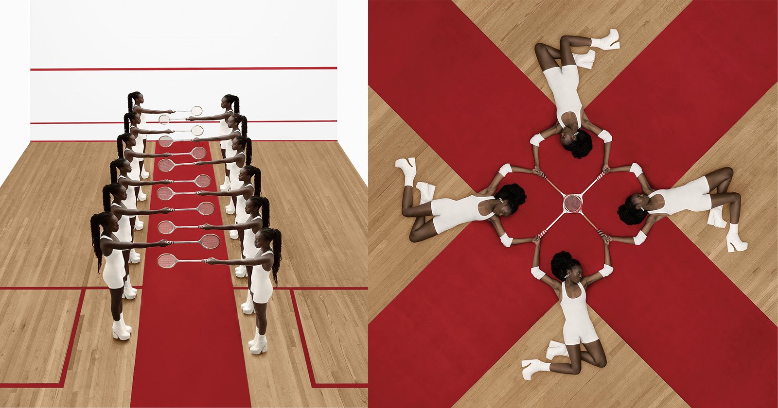 Geometric Photo Series Inside a Squash Court Was Shot with a Drone