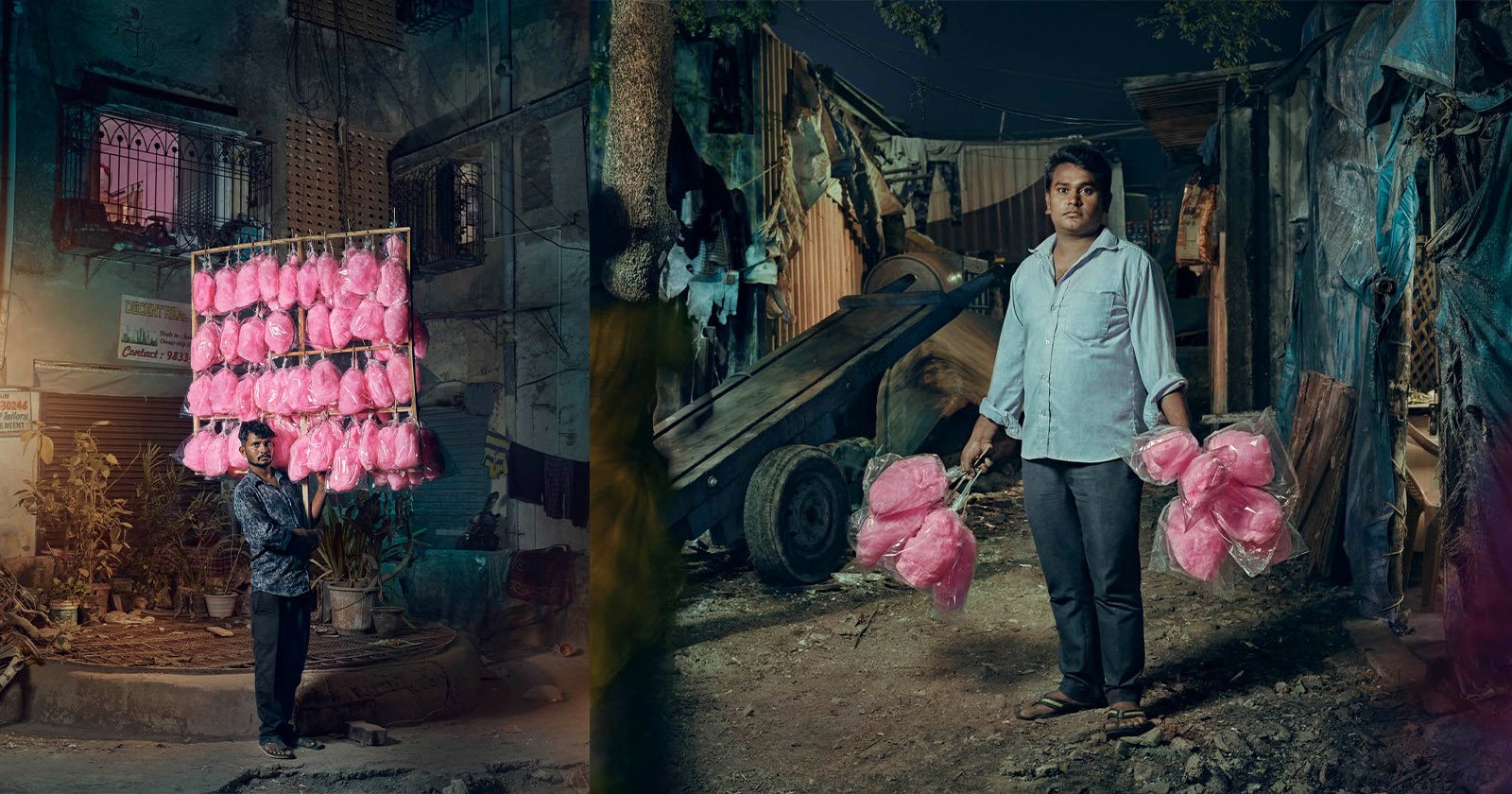 Striking Nighttime Portraits of Mumbai’s Cotton Candy Men