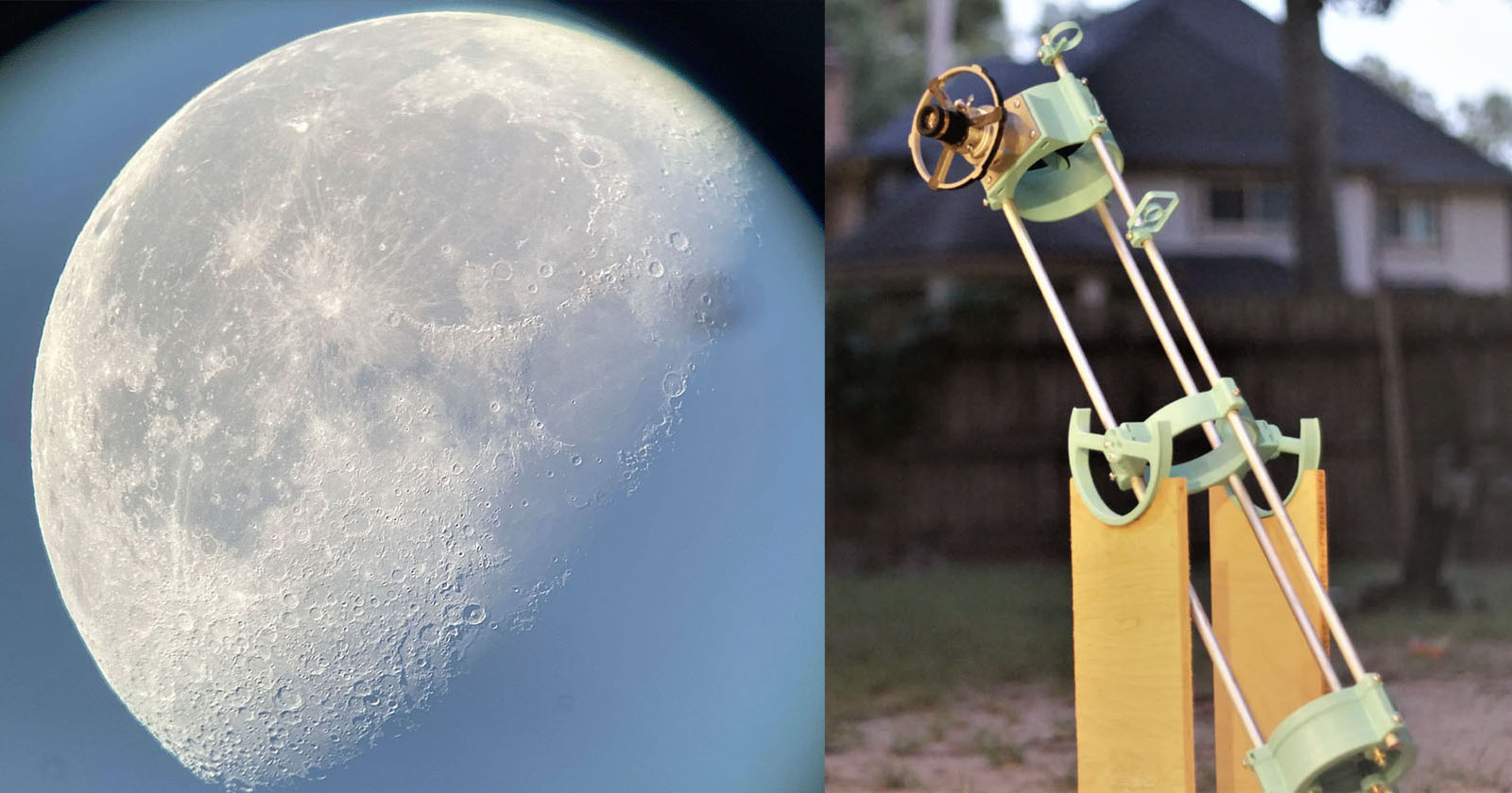Photographer Creates DIY Telescope to Snap Incredible Photos of the Moon