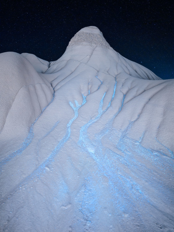 UV light on smooth and jagged hill