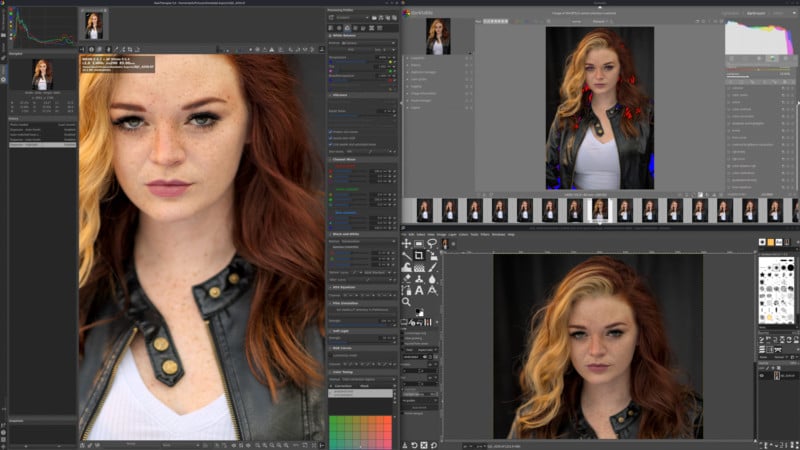 Retouching on Steam Deck with GIMP, RawTherapee, and Darktable