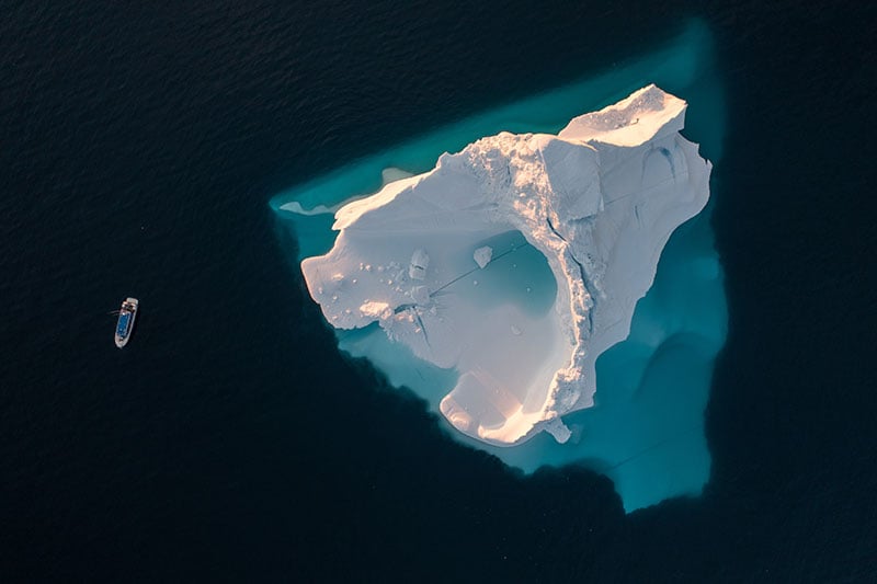 Above view of iceberg in Greenland 