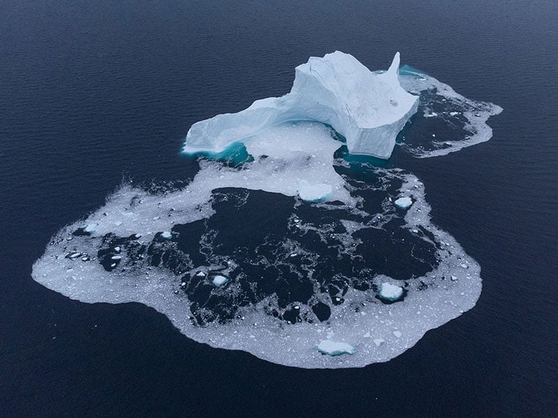 Aftermath of an iceberg collapse