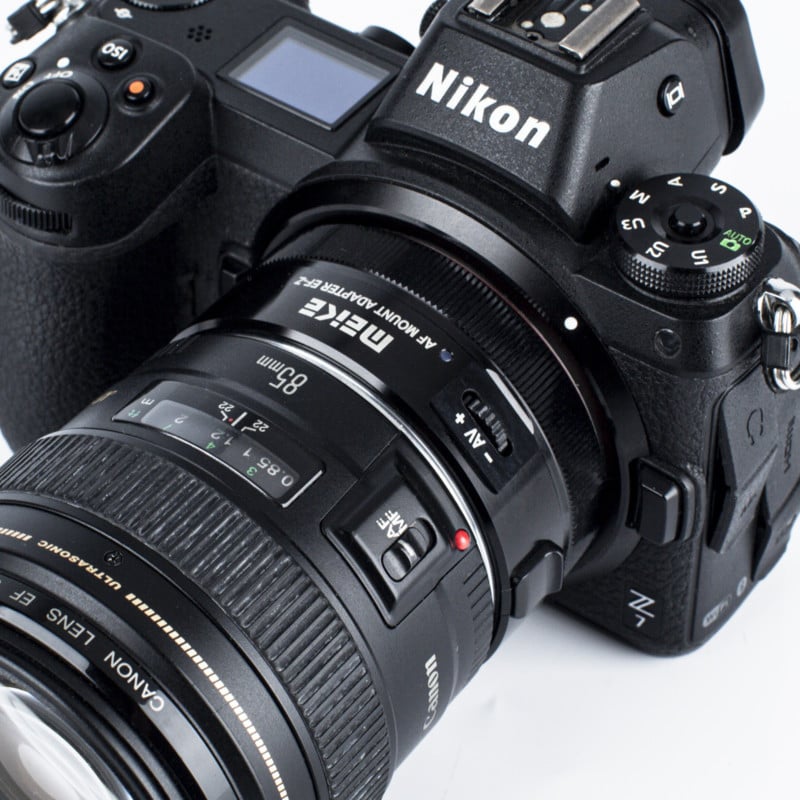 bewijs geestelijke gezondheid mate Use Canon Lenses on Nikon Cameras with Meike's EF to Z-Mount AF Adapter |  PetaPixel