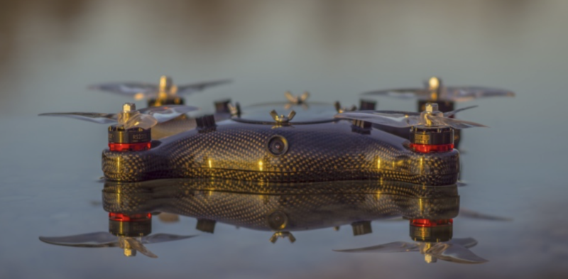 Drone submerged in water