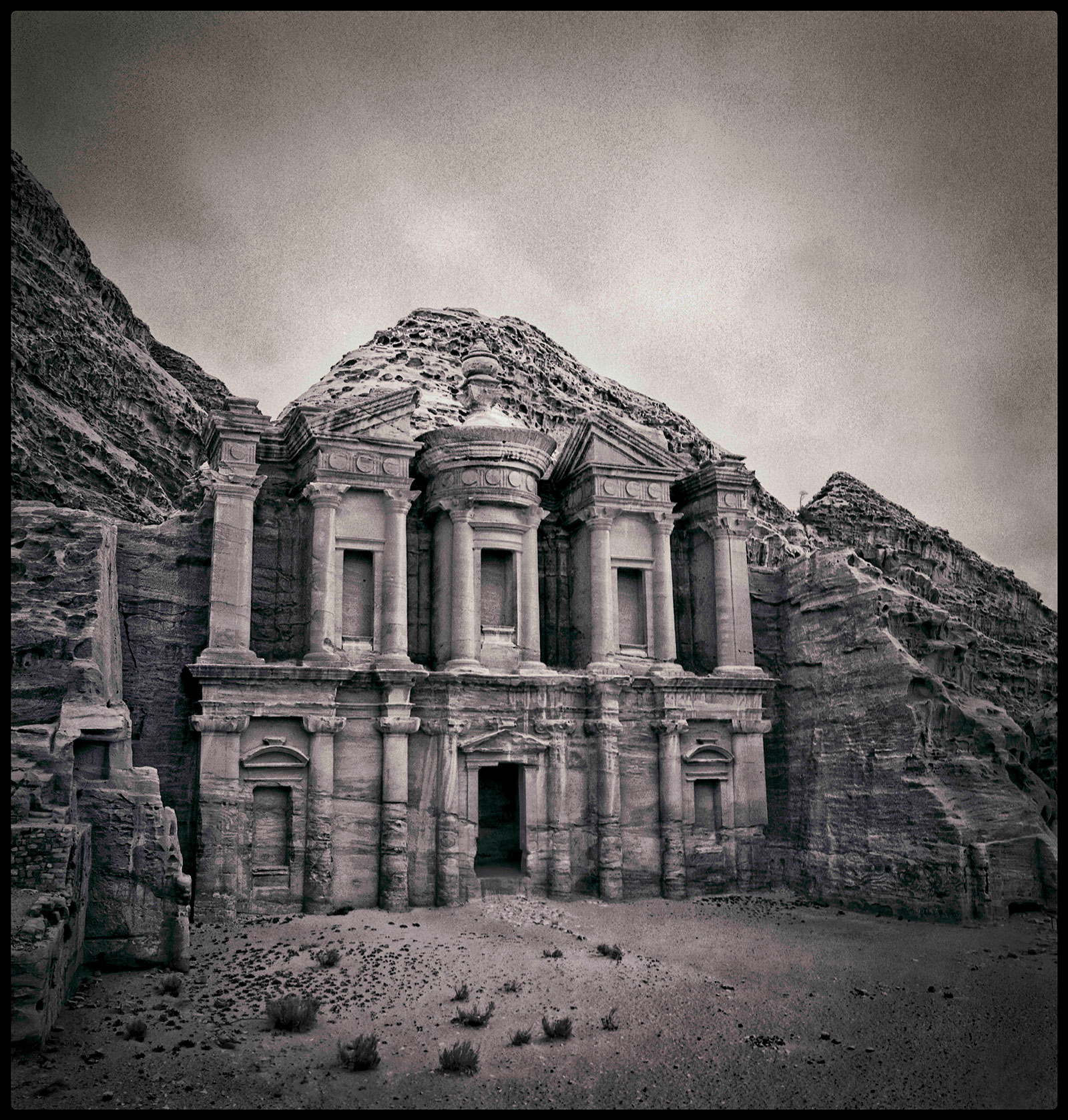 Grey and Sepia Colored image of Petra