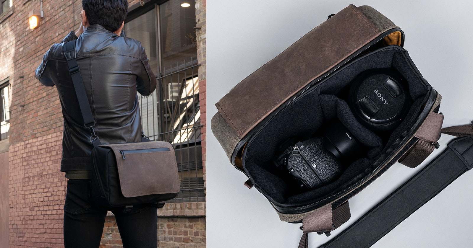 BANNER CAMERA BAG | Camera bag, Bags, Leather top