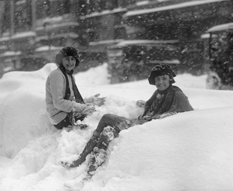 girls in snow
