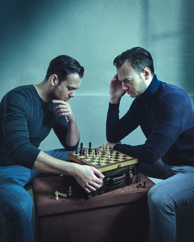 Behind the Scene Cristiano Ronaldo & Lionel Messi Playing chess Photoshot, Louis Vuitton