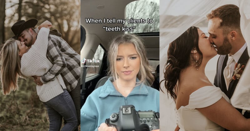 Wedding Photographer Gets Couples to ‘Teeth Kiss’ for Romantic Photos