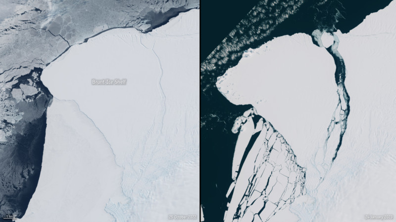 Before and after: Brunt Ice Shelf
