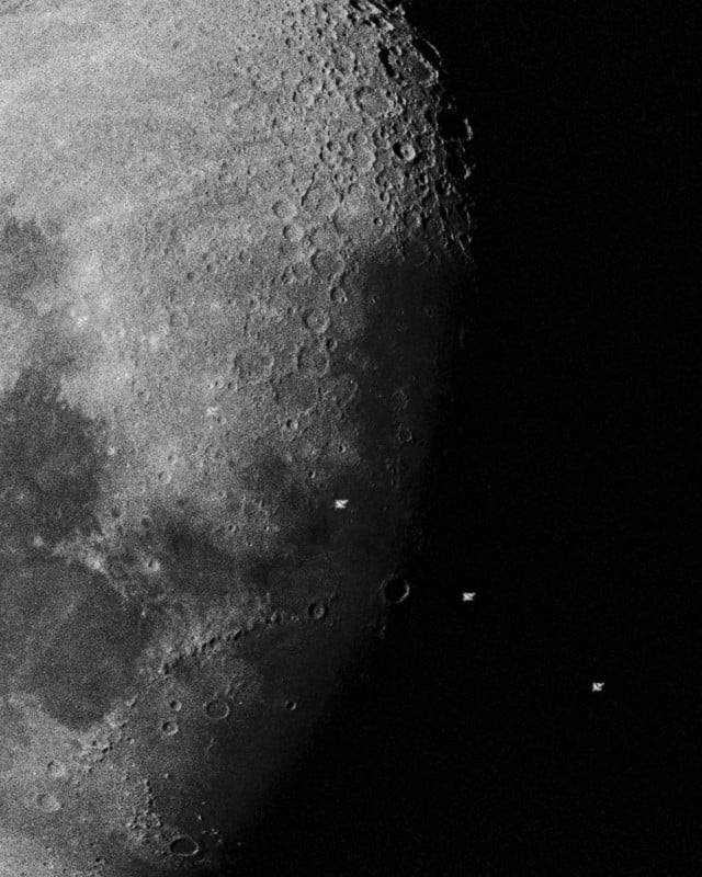 Photographer Catches ISS Crossing the Moon on 35mm Film | PetaPixel