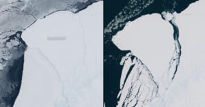 Before and after: Brunt Ice Shelf