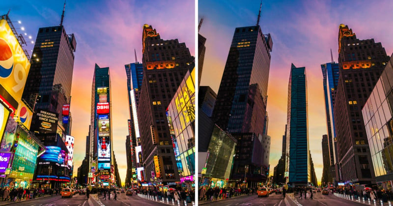 What Major Cities Would Look Like Without Billboards