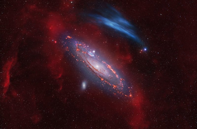 Oxygen arc next to the Andromeda Galaxy