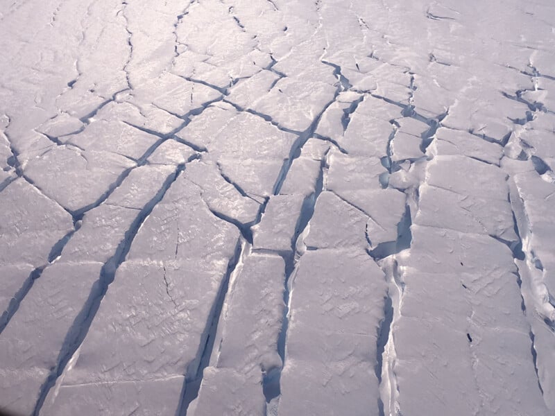 cracks in glacier