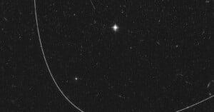Hubble Image with satellite streaks on it