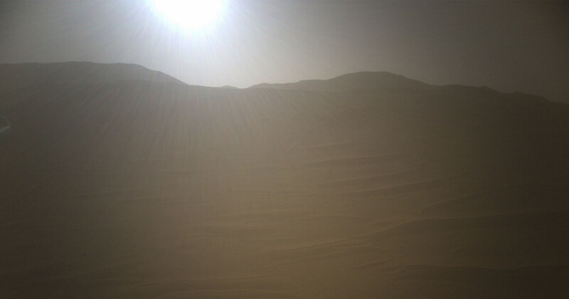 Incredible Aerial Photo of Mars Shows Blue Sky and Perseverance Rover ...