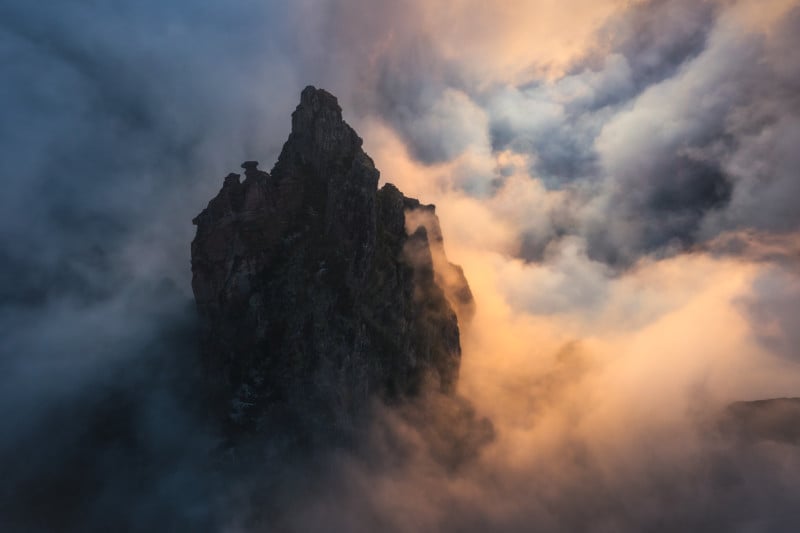Michael Shainblum photos of landscapes above clouds