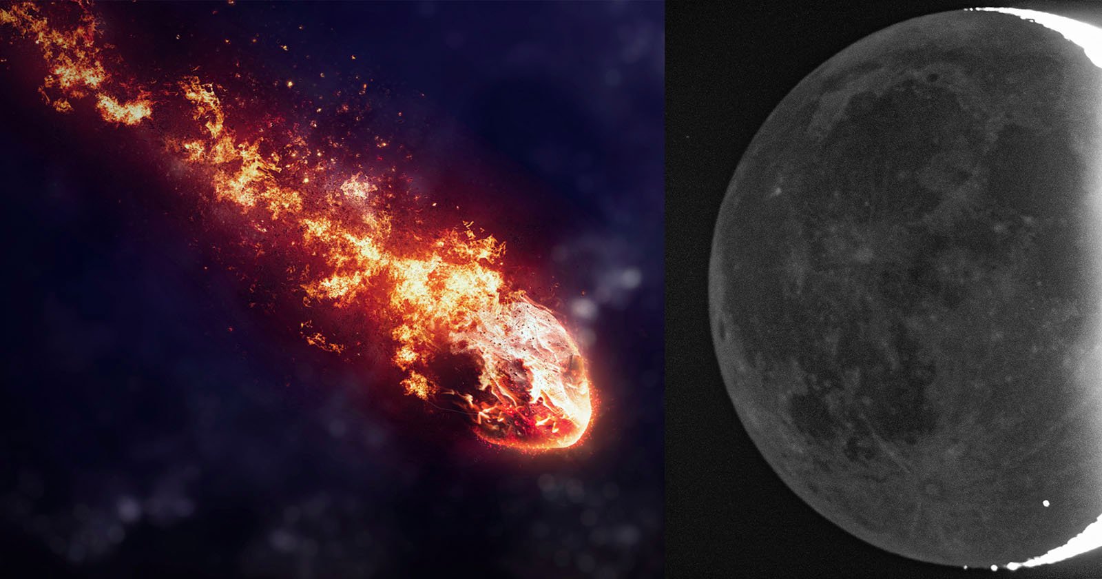 meteorites hitting the moon