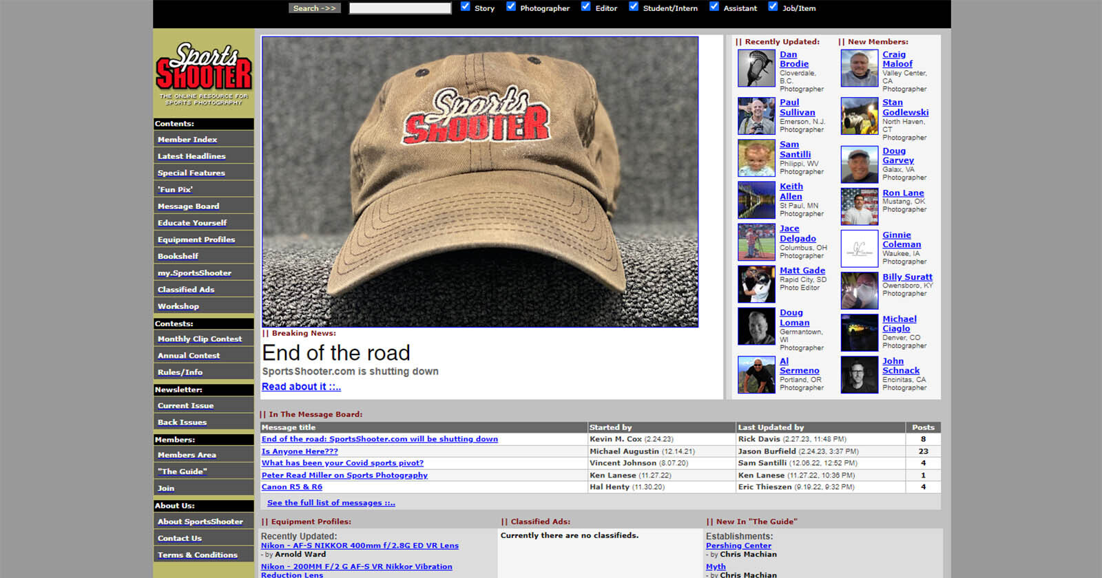 Sports Photography Resource SportsShooter.com is Shutting Down