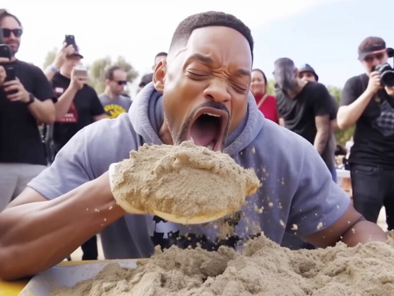 Celebrity concrete eating contest