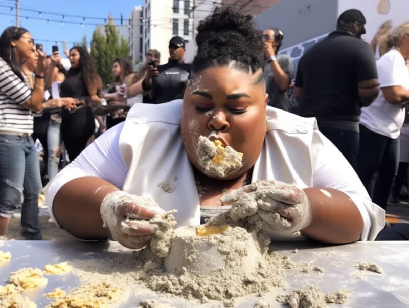 Celebrity concrete eating contest