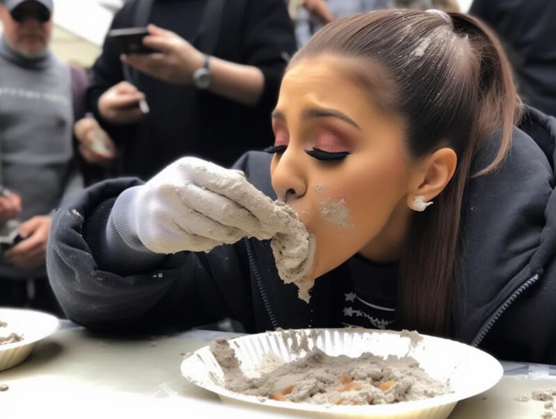 Celebrity concrete eating contest