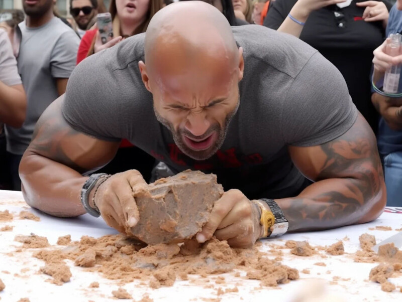 Celebrity concrete eating contest