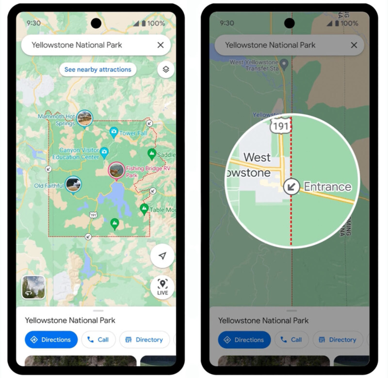 Google Maps Will Help You Better Explore US National Parks PetaPixel   Google Maps Update National Parks 2 Entrances 800x781 