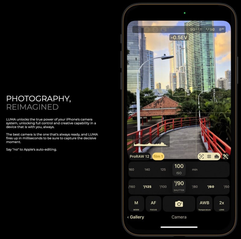 stapel verbannen een vuurtje stoken iOS Camera App Luma Promises Control, RAW Photos, and Presets | PetaPixel