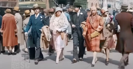 Colorized footage of NYC in 1929