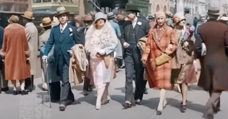 Colorized footage of NYC in 1929