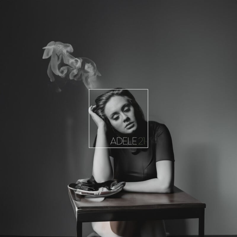 Adele's 21 album cover expanded with AI