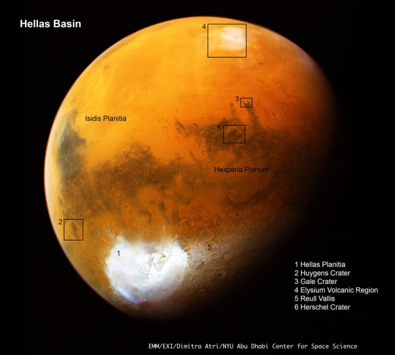 Mars Map Emirates Mars Mission, UAE and NYUAD