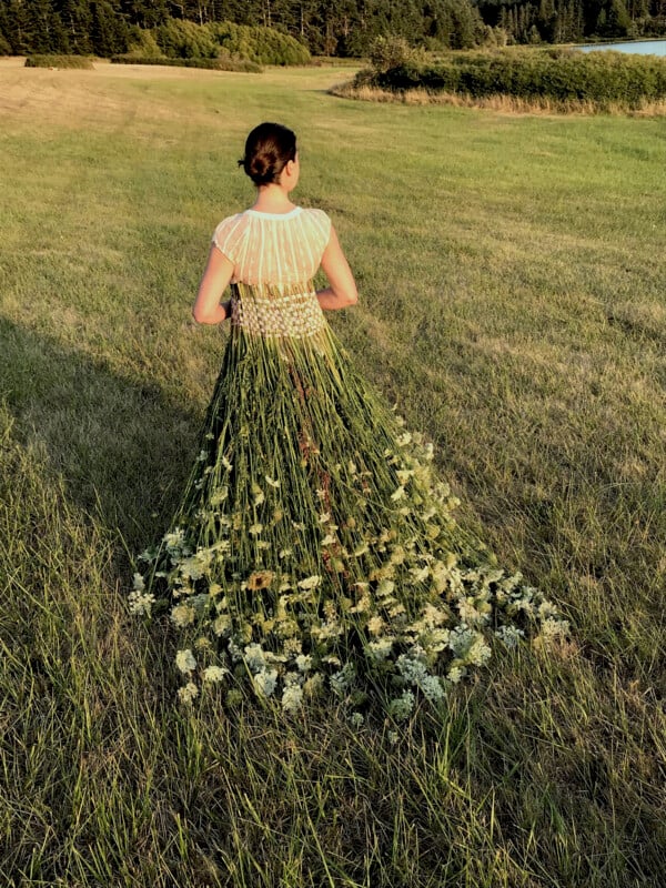A skirt made from Queen Anne's lace. 