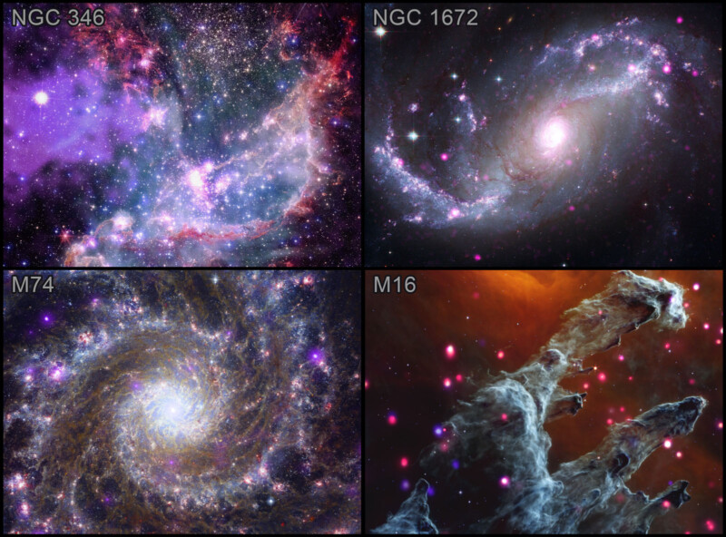 NASA Chandra and Webb composite images